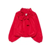 [Patou] Patou Ruffle-neck Blouse 34 FR RED