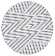 Global Hawk Geometric Grey Indoor / Outdoor Round Rug