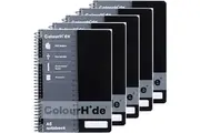 5 Pack Colourhide Notebook 200 Page A5 Black