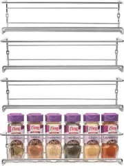 Spice Rack Wall Mount, Pantry Cabinet Door Organizer - Set of 4 Hanging Spice &