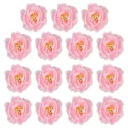 15Pcs Artificial Flower Head Fake Flowers Heads Bulk Silk Peony Heads Pink