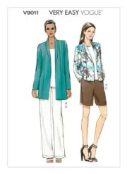 VOGUE SEWING PATTERN 9011 MISSES 4-14 EASY OPEN FRONT JACKET, SHORTS & PANTS