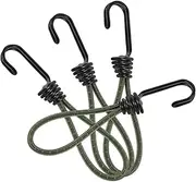 Abaodam 4Pcs Elastic Camping Rope with Hooks Durable Bungee Straps for Tent Fixing Outdoor Tarp Clips Strong Hold for Hiking and Backpacking Gear Portable and Reliable Supplies