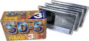 RAKS SD-S Compact Cassette C-90 Chrome Pack of 3