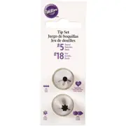 Wilton Stainless Steel #5 Round/#18 Star Piping Tip Set - Silver