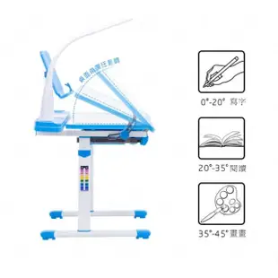 【龍芝族】桌面加寬80CM多功能兒童升降學習書桌組 含書桌.椅 附觸控LED節能智慧檯燈