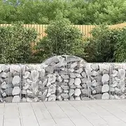 Arched Gabion Baskets 12 pcs 200x50x80/100 cm Galvanised Iron,Pots & Planters-3146309