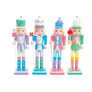 Christmas Nutcracker Ornament Set, Traditional Wooden Painted Puppet Soldier