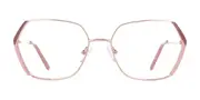Geometric Full Rim Metal Men's Glasses Online Rose-Gold Size 56 - Lenses Included - Private Health Rebate - Blue Light Block - SmartBuy Collection