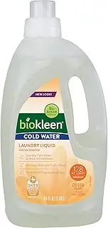 Biokleen Laundry Detergent Liquid, Concentrated, Eco-Friendly, Non-Toxic, Plant-Based, No Artificial Fragrance, Colors or Preservatives, Cold Water, 64 Ounces - 128 HE Loads/64 Standard Loads