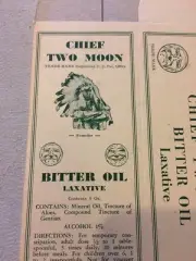 CHIEF TWO MOON BITTER OIL NEW OLD STOCK BOX WATERBURY CT Quack medical