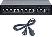 1000mbps 10 Port Gigabit PoE Switch, 8 Port Gigabit PoE Switch + 2 Gig Uplink Power Over Ethernet