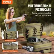 Tactical Range Bag for 2 Pistols with Built-in Storage Brown Gun Case