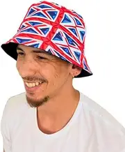 [Generic] Adult Size - 3D British UK Flag Reversible Bucket hat by Tribe Afrique Red
