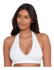 [Lauren Ralph Lauren] Beach Club Solids Twist X-Back Padded Bikini Top in White