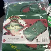 Brybelly Texas Hold'em Poker Table Top Casino Game Night Green Felt 72x36 NIP