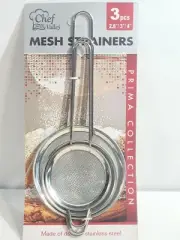 3 pcs/set Stainless Steel Flour Sieve Colander Handheld Mesh Flour 2.8, 3, 4 ich