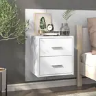 White Wall Mounted Bedside Cabinet Storage Organizer Shelf with Drawer
