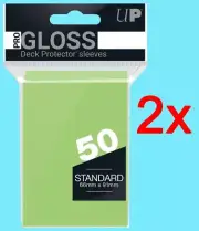 100 ULTRA PRO GLOSS LIME GREEN STANDARD DECK PROTECTORS Card Sleeves mtg ccg