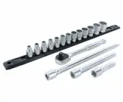 Wiha 33792 Professional Deep Socket Set - 12 Point - 3/8" Drive - SAE 15 Piece