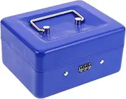 NUOBESTY Box Portable Cash Box with Combination Lock Small Metal Money Organizer Durable Lockable Cash Storage for and Valuables Removable Tray for Easy Access for Safe Bank