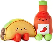 Hallmark Better Together Large Taco and Hot Sauce Magnetic Plush Food Characters | Weighted Body & Feet | Gift for Loved One | 40.6-Inch Height