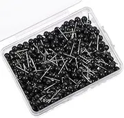 1/8 Inch Small Round Ball Head Decorative Push Pins Map Thumb Tacks for Travel Map Art Picture Photo Canvas Bulletin Cork Board Wall DIY Craft Home School Office Use, 500PCS (Black)
