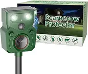 Joomouney Cat Repellent Garden, Ultrasonic Cat Deterrent Solar Animal Scarer Deterrent with PIR Sensor & Flash Light 5 Modes USB Charging, IP65 Waterproof Animal Repellent for Cats, Dog, Fox, Bird