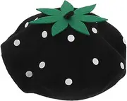 [BESPORTBLE] Cute Strawberry Beret Hat Vintage Wool Cap for Stylish Hat for Autumn Parties Adorable Fruity Design for Fun Outfits