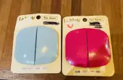 TWO LA MODE No-Sew 2” Closures #4640, Blue And Pink-NEW! VINTAGE!!