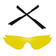 Walleva Yellow Non Polarized Replacement Lenses + Black Earsocks For Oakley M2