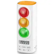 Traffic Light Visual Audio Digital Timer, LCD Display Volume Adjustment, with 4 Ringtones for Kids C