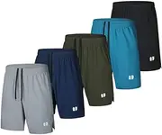 [Bsrpolry] 5 Pack Men's Running Shorts Gym Shorts Quick Dry for Jogger, Men's Athletic Shorts with Pockets and Elastic Waistband