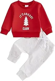 [Engofs] Toddler Baby Boy Clothes 6 12 18 24 Months 2T 3T Fall Winter Outfit Long Sleeve Sweatshirt Tops Pants Set