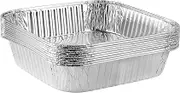 Plasticpro Disposable 8'' X 8'' X 2'' Inch Square Aluminum Tin Foil Baking Pans Bakeware - Cookware Perfect for Baking Cakes, Breads, Brownies, Bread, Meatloaf, Lasagna, Pack of 10