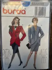 Burda 4918 UNCUT Sewing Pattern, Misses' Jacket & Skirt, Size 10-20