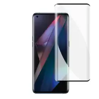 在飛比找Yahoo奇摩購物中心優惠-OPPO Find X3 Pro 6.7吋 曲面黑半膠高清鋼