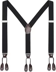 [Hellery] Men's Adjustable Suspenders with Button Ends for Tuxedo and Dress