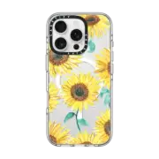 iPhone 16 Pro Clear Case MagSafe Compatible Sunflowers