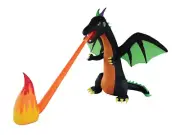 Fire Breathing Dragon 13ft Inflatable Halloween Yard Lawn Decor Myth LED Wings