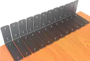4 Pack - L 5" X H 4" X W1.5", 5Mm Thick Black L Shelf Bracket, Iron Shelf Bracke