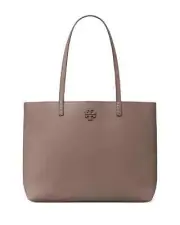 Tory Burch McGraw Leather Tote ~NWT~ Silver Maple
