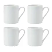 4pc Mikasa Egret Kitchen China Mug Set 380ml White