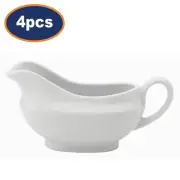 Small Sauce Boat Porcelain White Gravy Sauce Microwave Dishwasher Safe 120ml 4Pc