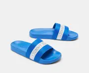 Tommy Hilfiger Women's Debossed Flag Pool Slides - Ultra Blue