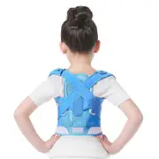 Adjustable Breathable Shoulder Brace Back Support Kid Spine Waist Straps Posture Correction Belt Children Back Posture Corrector blue S