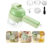 4 in 1 Handheld Electric Vegetable Cutter Set,Wireless Food Processor Electric Food Chopper for Garlic Chili Pepper Onion Ginger Celery Meat