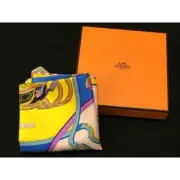New HERMES SPRINGS Springs Kare 40 Petit Carr Gavroche Silk Scarf Handkerchi