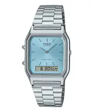 Casio Vintage Turquoise Blue Alarm Stopwatch Calendar AQ-230A-2A1 Unisex Watch