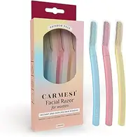 Carmesi Multicolored Facial Razor for Women | Painless & Precision Face Hair Removal | for Peach Fuzz, Eyebrow, Chin & Upper Lip | Gentle Exfoliation & Smoother Skin | (3 Count)
